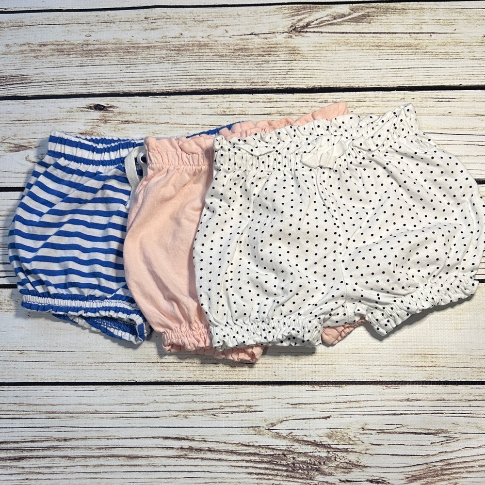 GAP Kids Pink, and White polkadot diaper cover & Primary blue/white stripe 6-12m